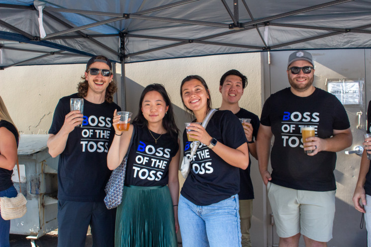 cornhole tournament group photo